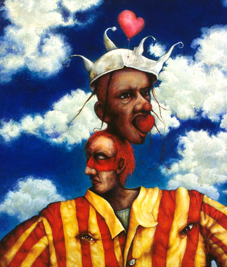 The Prisoner  (detail - Double Mindedness - Blind Anger and Over Indulgence )  1995 oil on linen  136 x 91cm   SOLD