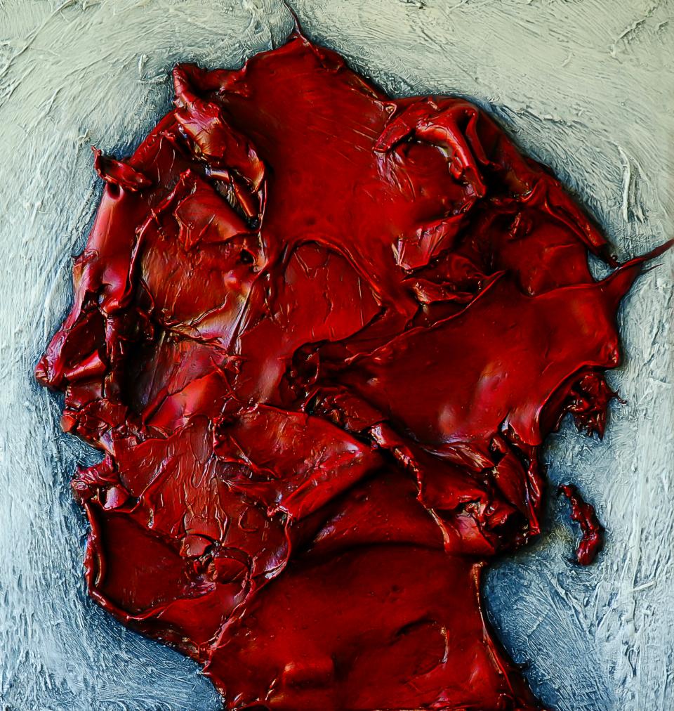 Cracked Ceasar  2012  oil and acrylic on board   51 x 48 cm   SOLD