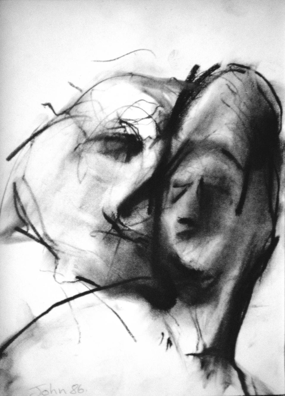 spirit  1985  charcoal on paper  18 x 23 cm  SOLD