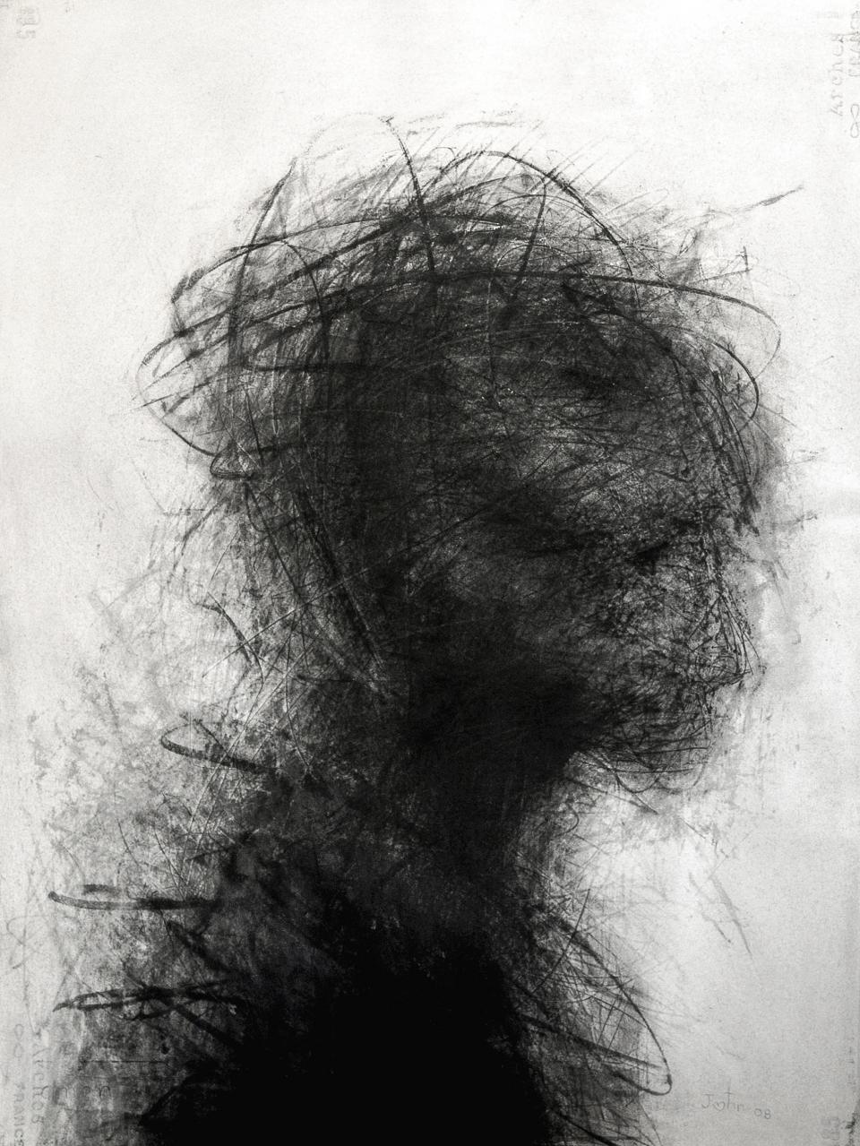 Head  2008  charcoal on paper  77 x 57 cm    SOLD 