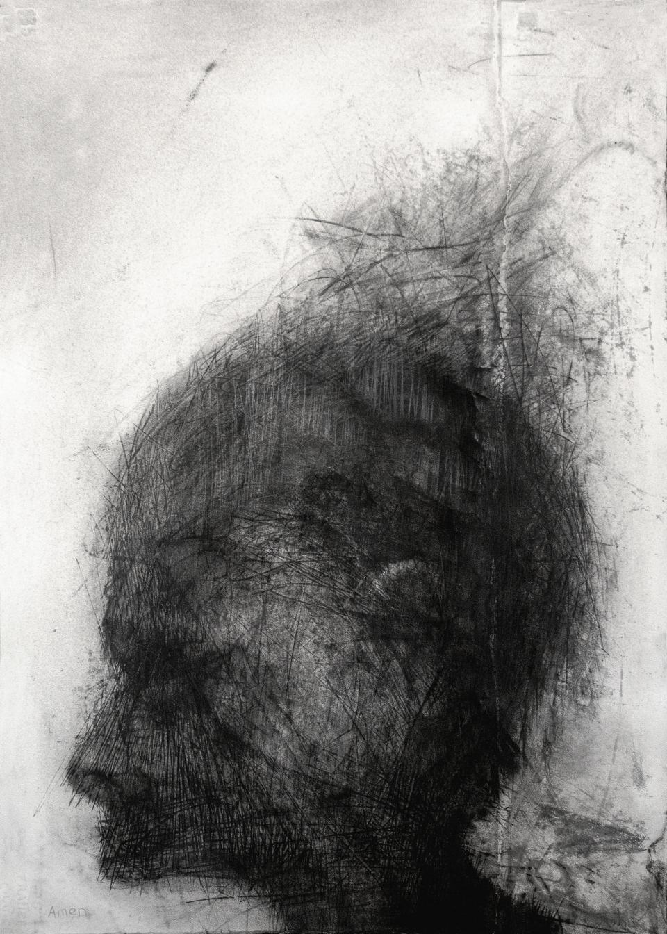 Thought   2009  charcoal on paper  77 x 53 cm    SOLD 