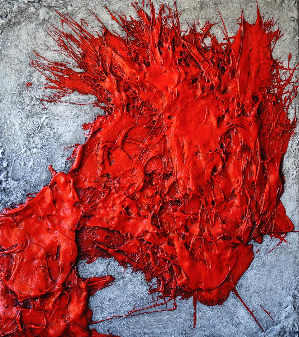Scarlet  2012 oil and acrylic on board 92 x 82 cm $4,700
