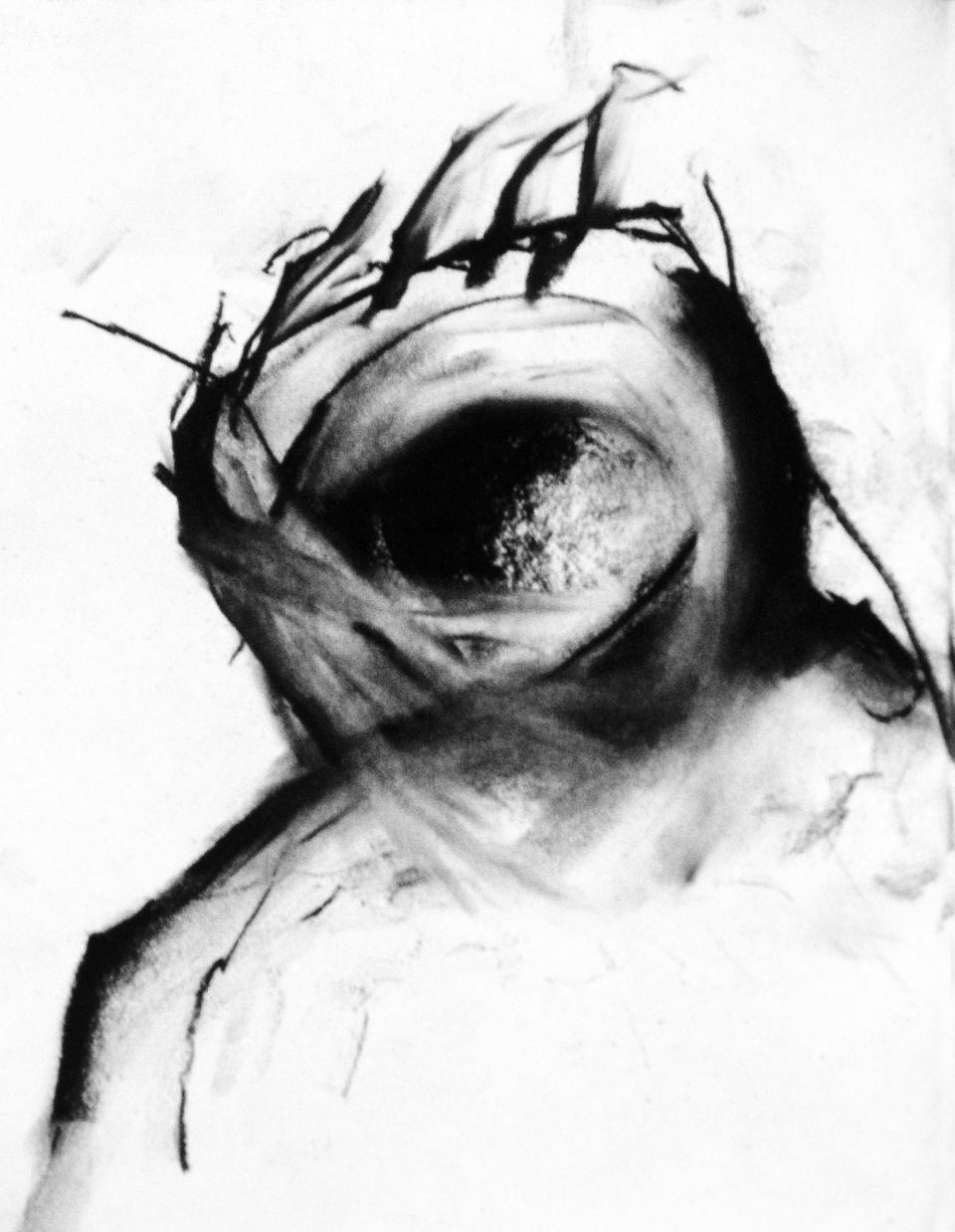 the Eye 1985  charcoal on paper  18 x 23   SOLD 