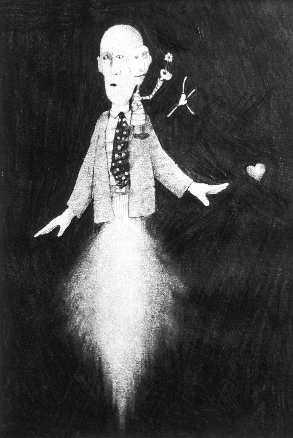 The Resurrection of Mr Normal  1990  pencil on paper  21 x 15 cm  SOLD